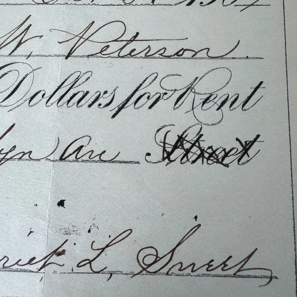 1909 Oct 6 New Rochelle NY Letter and Rent‎ Receipt with 2 Cent Stamp